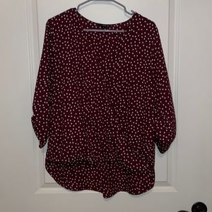 West Kei Maroon Polka Dot Shirt